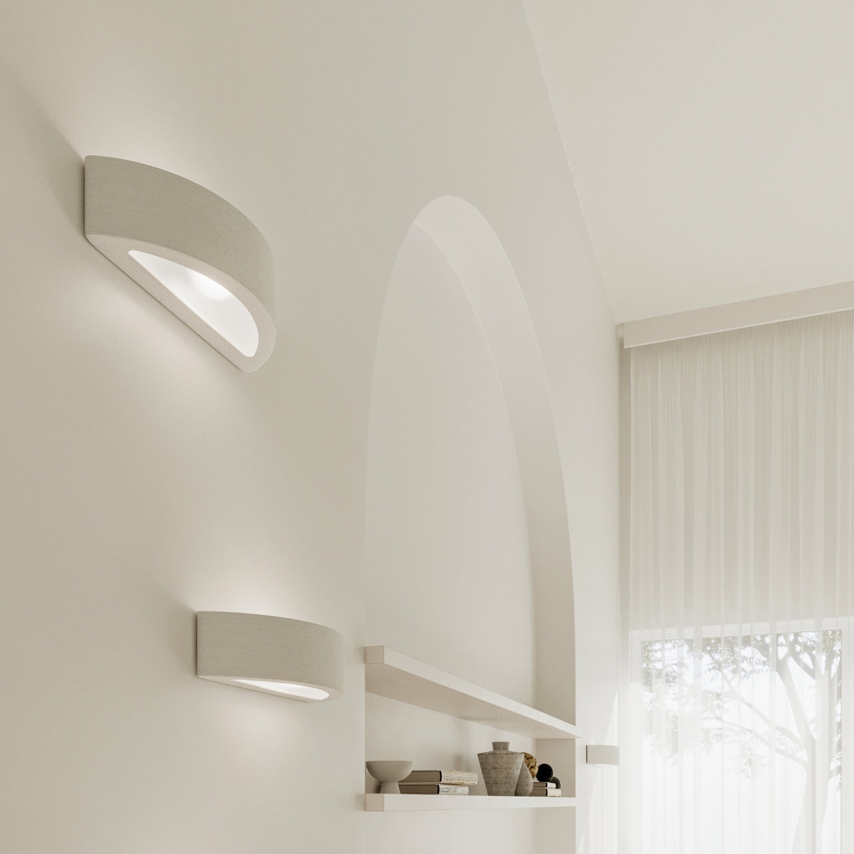 LED Semi-Circle Ceramic Wall Light