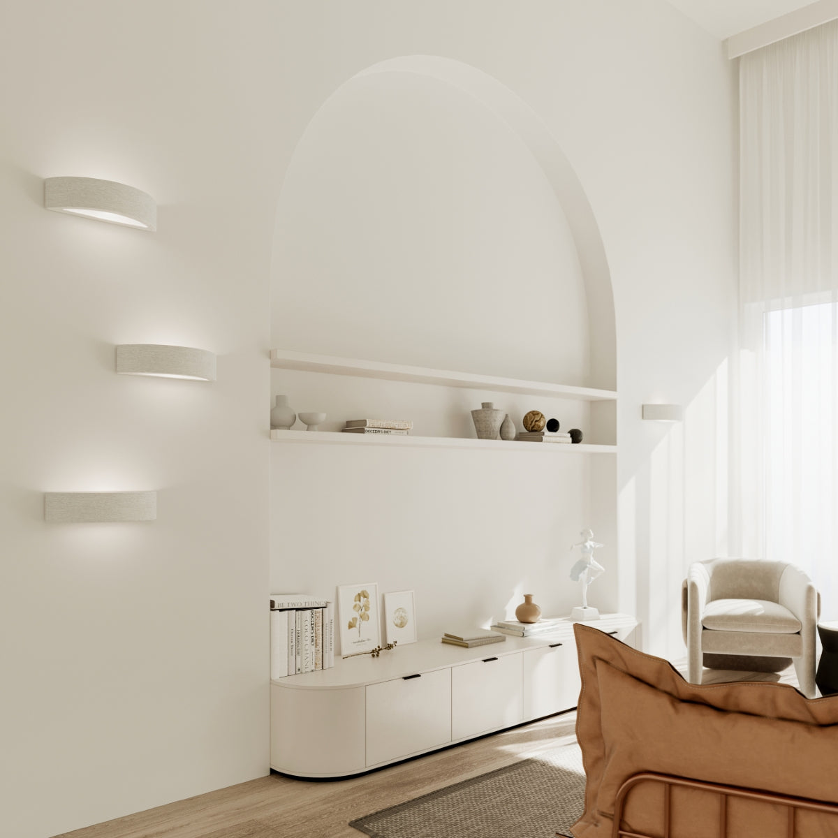 LED Semi-Circle Ceramic Wall Light