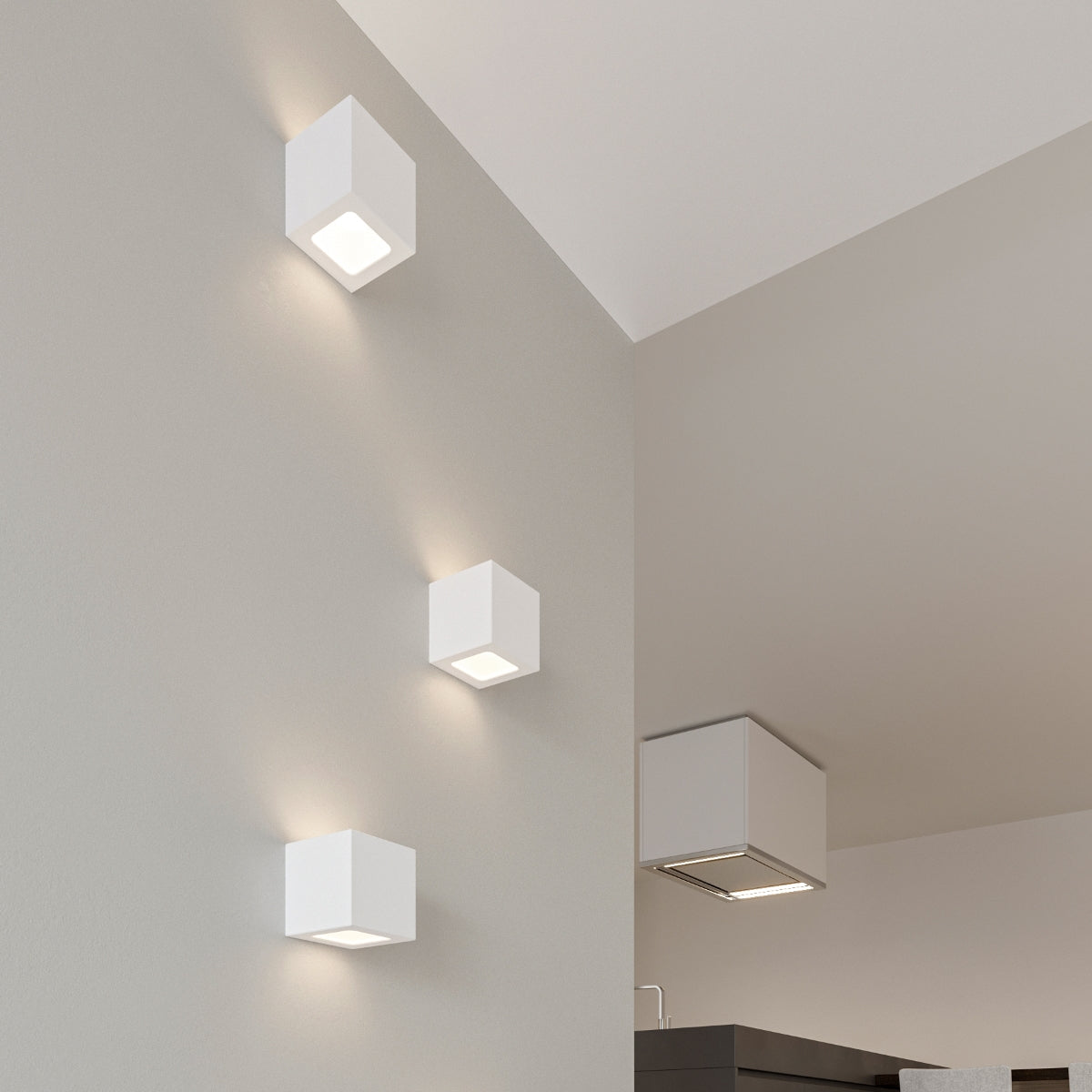 Ceramic Cube Wall Light