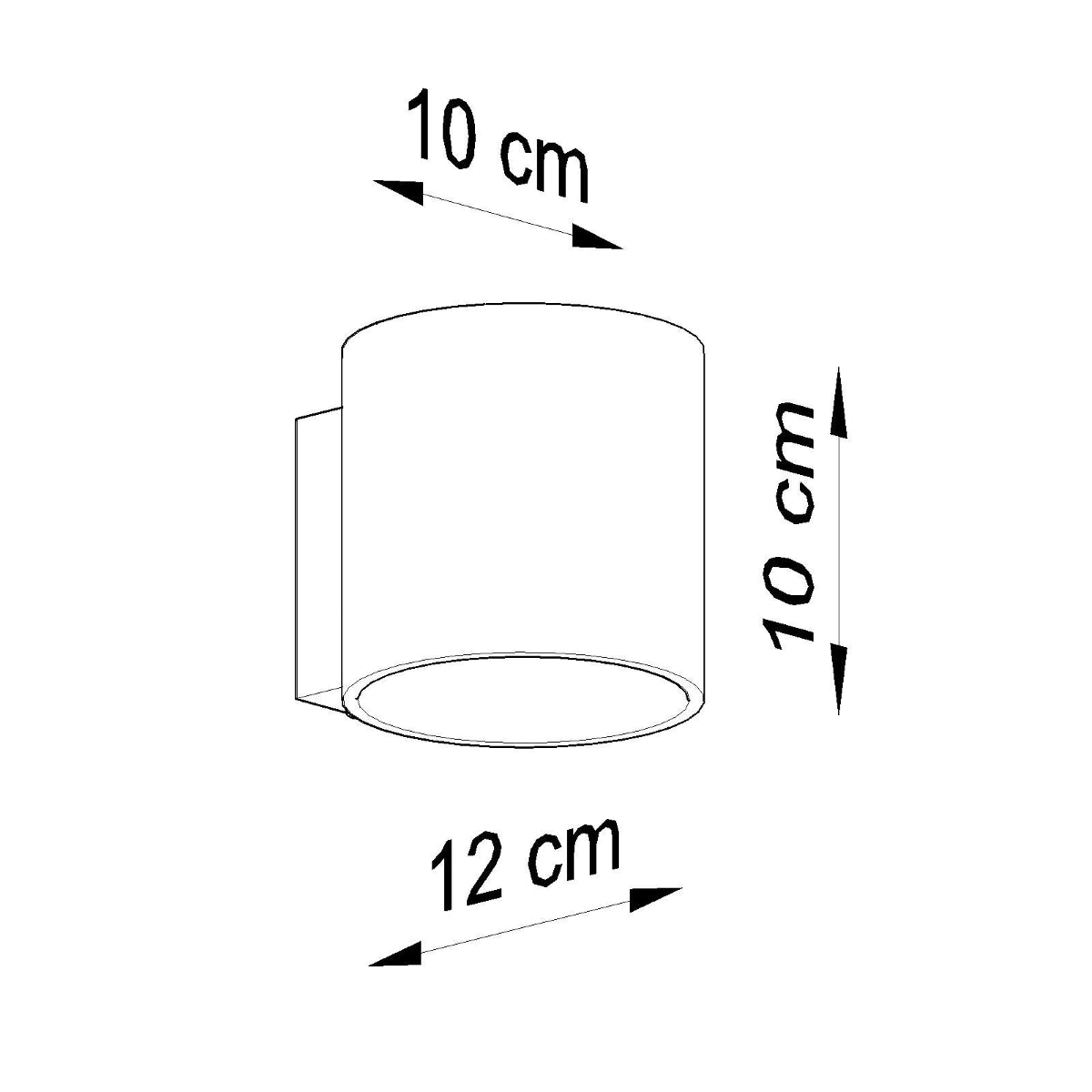 Weiße zylindrische Wandleuchte