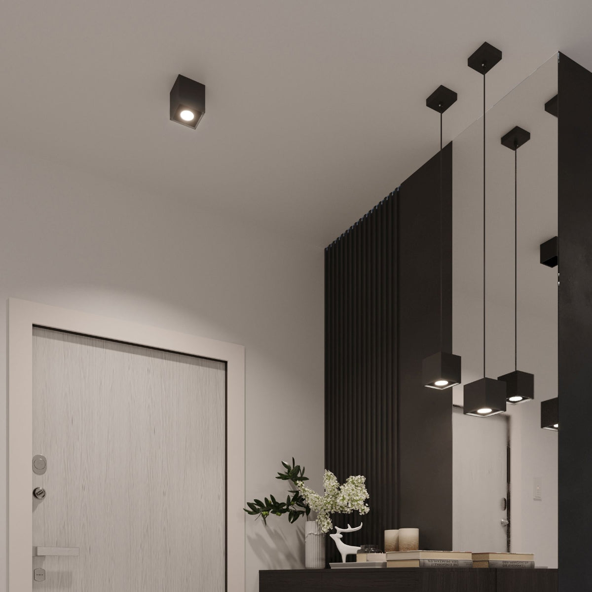 Black LED Cube Wall Light