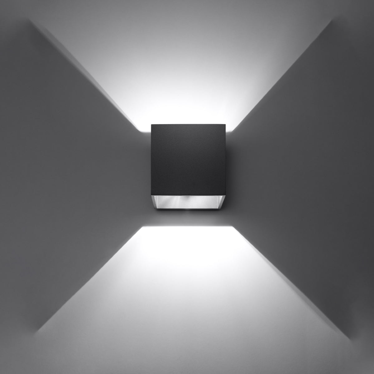 Black LED Cube Wall Light