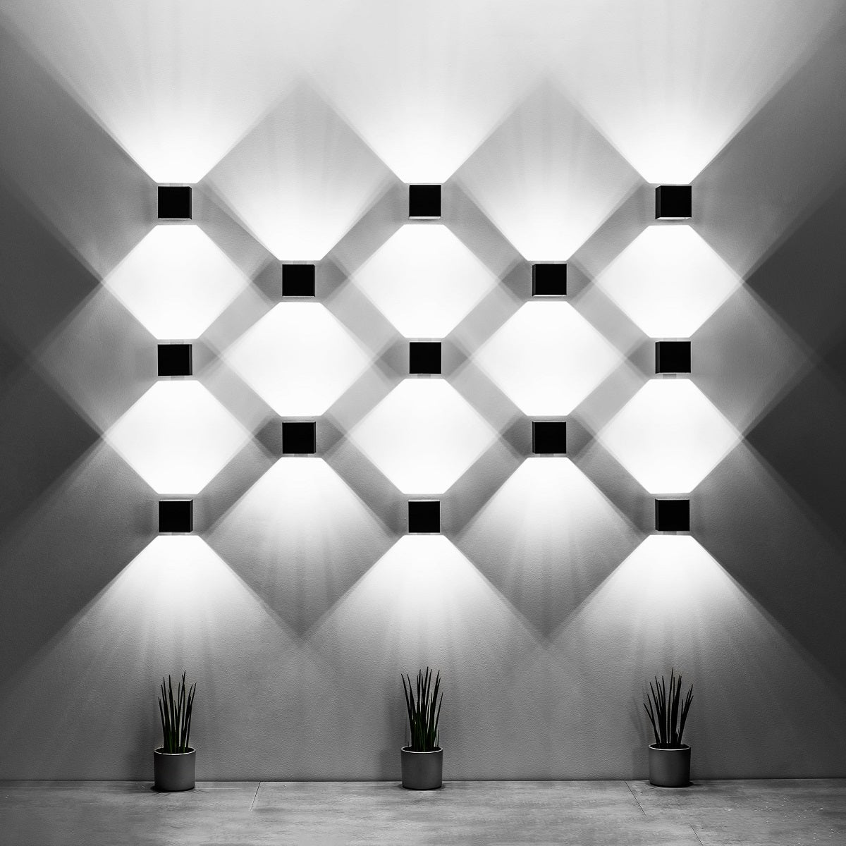 Black LED Cube Wall Light