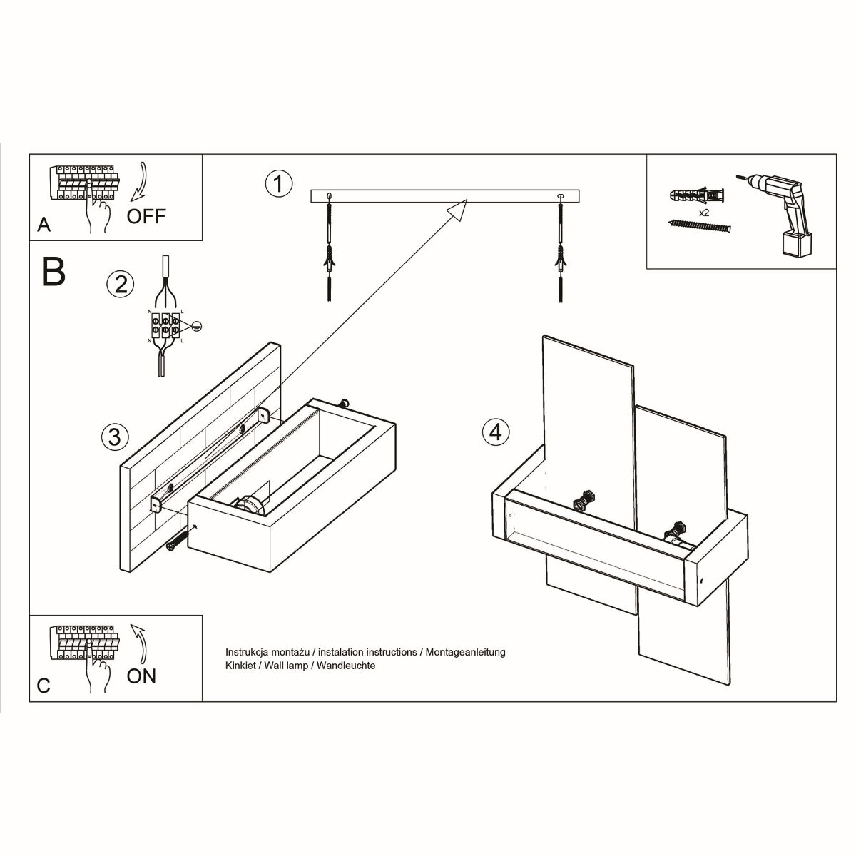 Applique Panneaux Horizontal Murale Bois