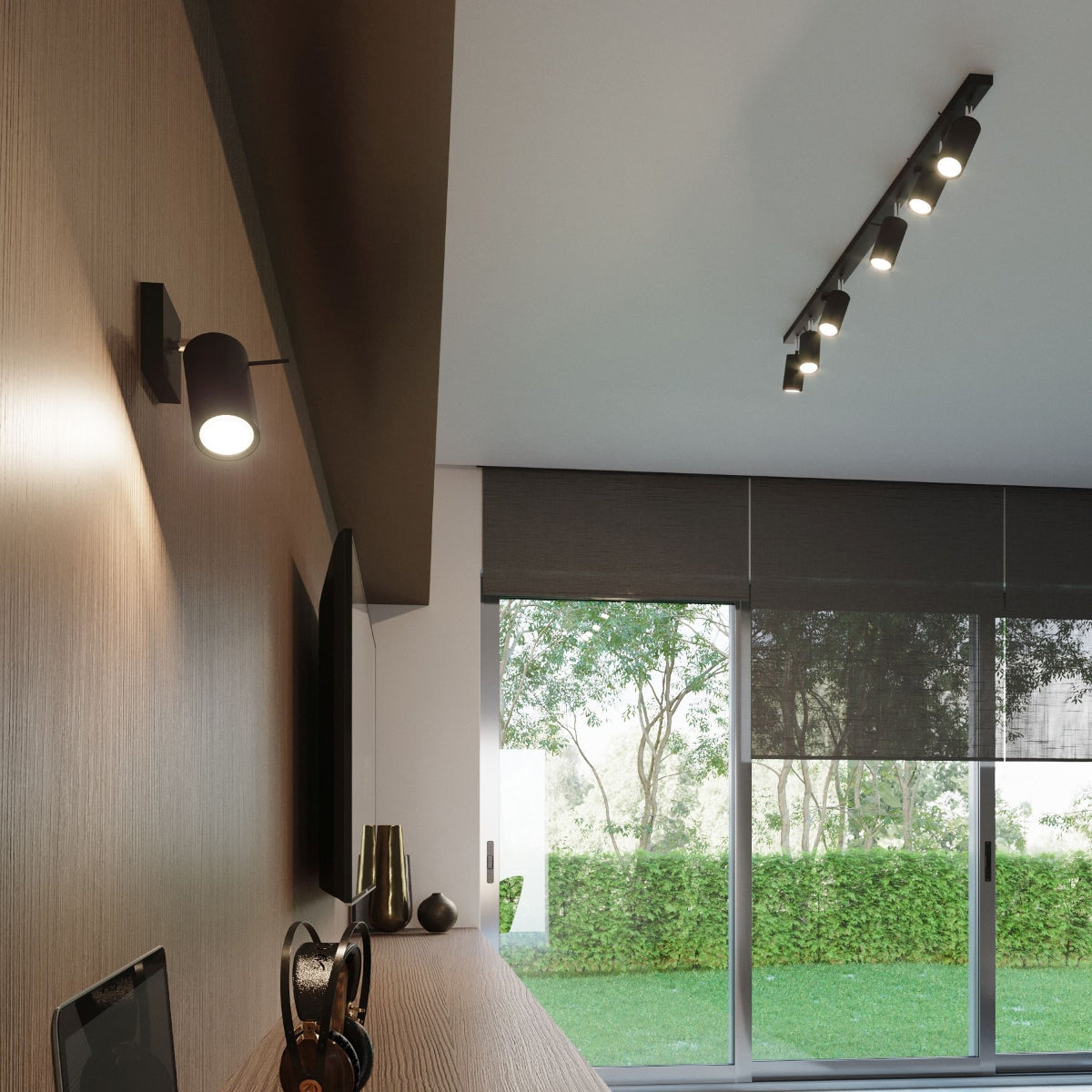 Black LED Directional Wall Light