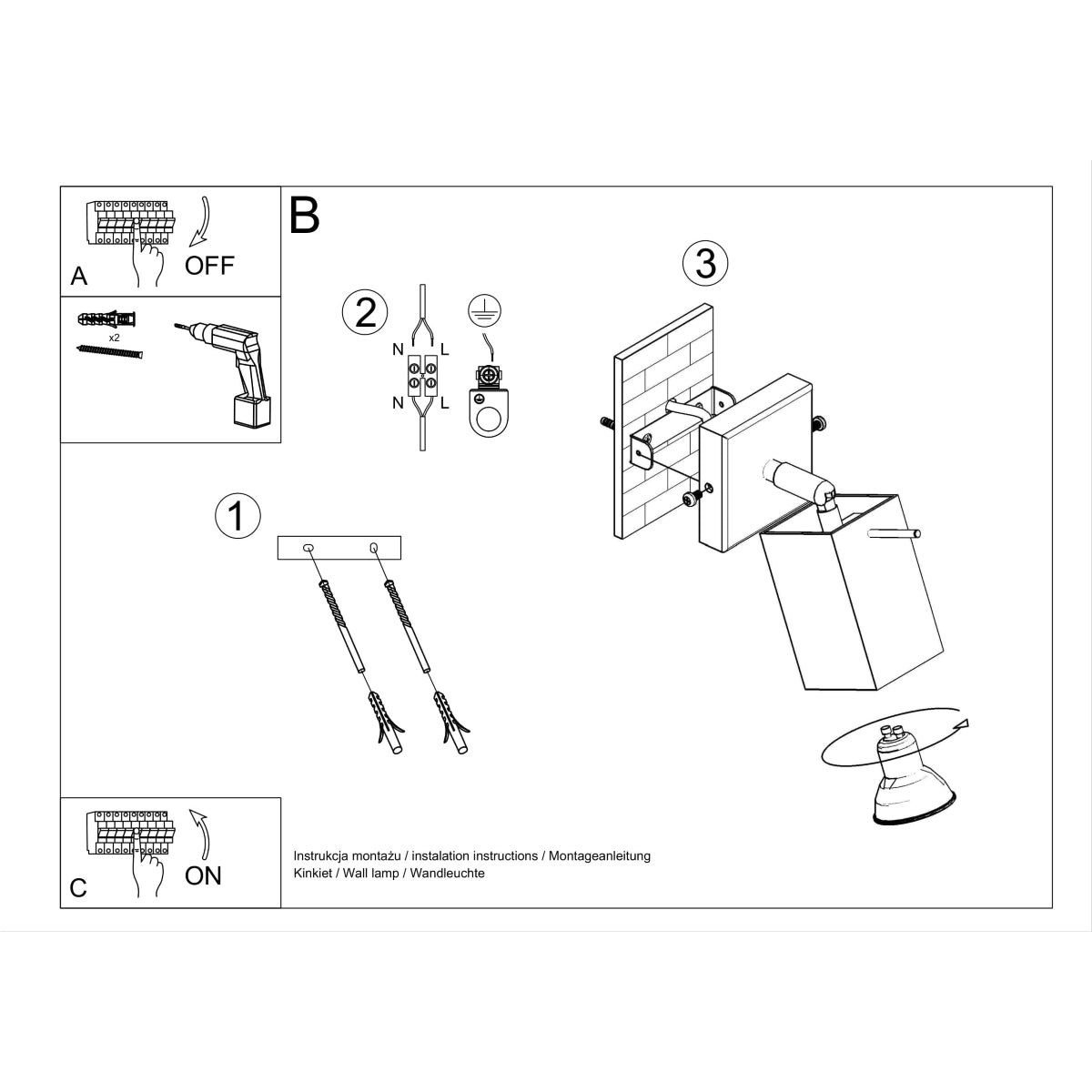 Applique Directionnelle Carré LED blanc