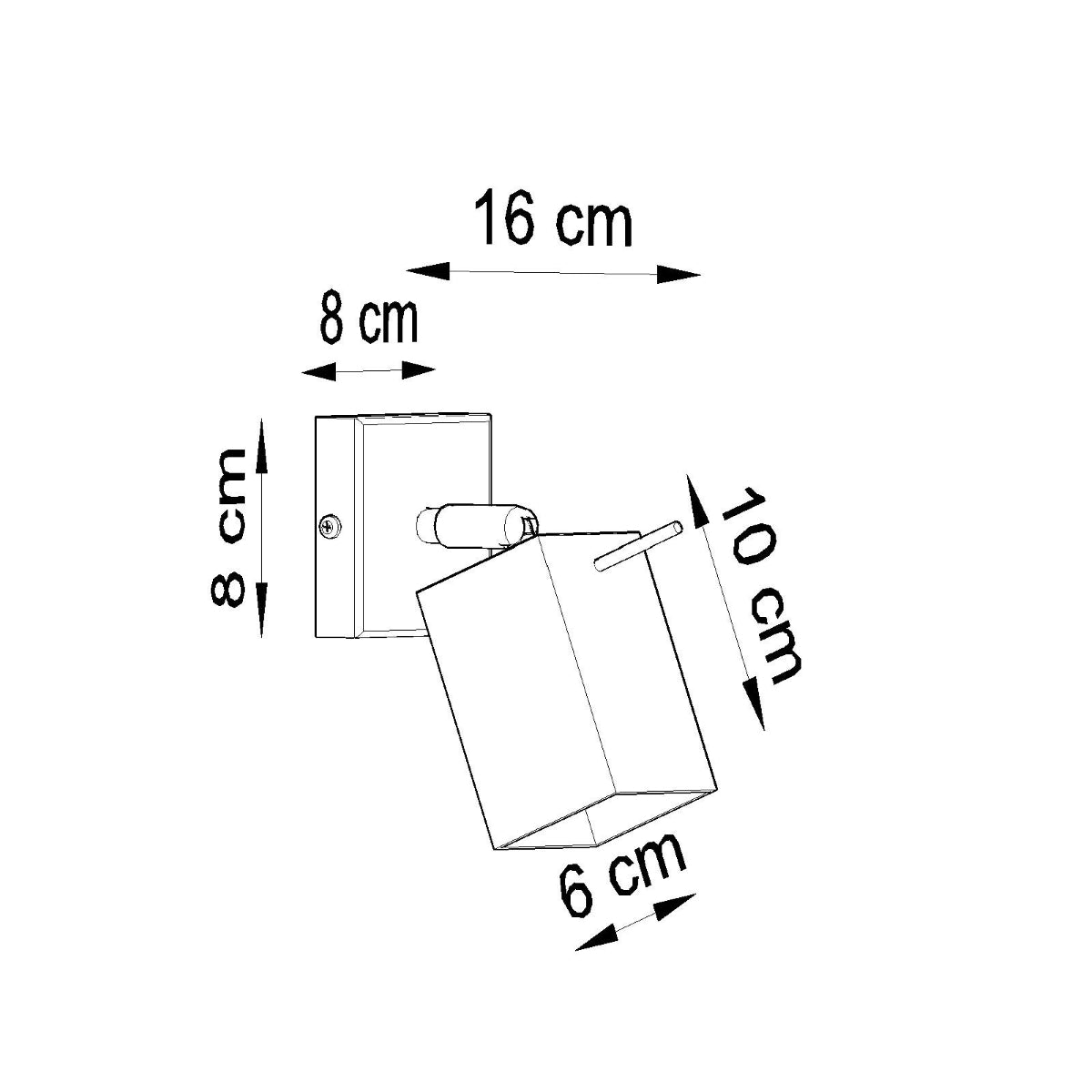 Black LED Square Directional Wall Light