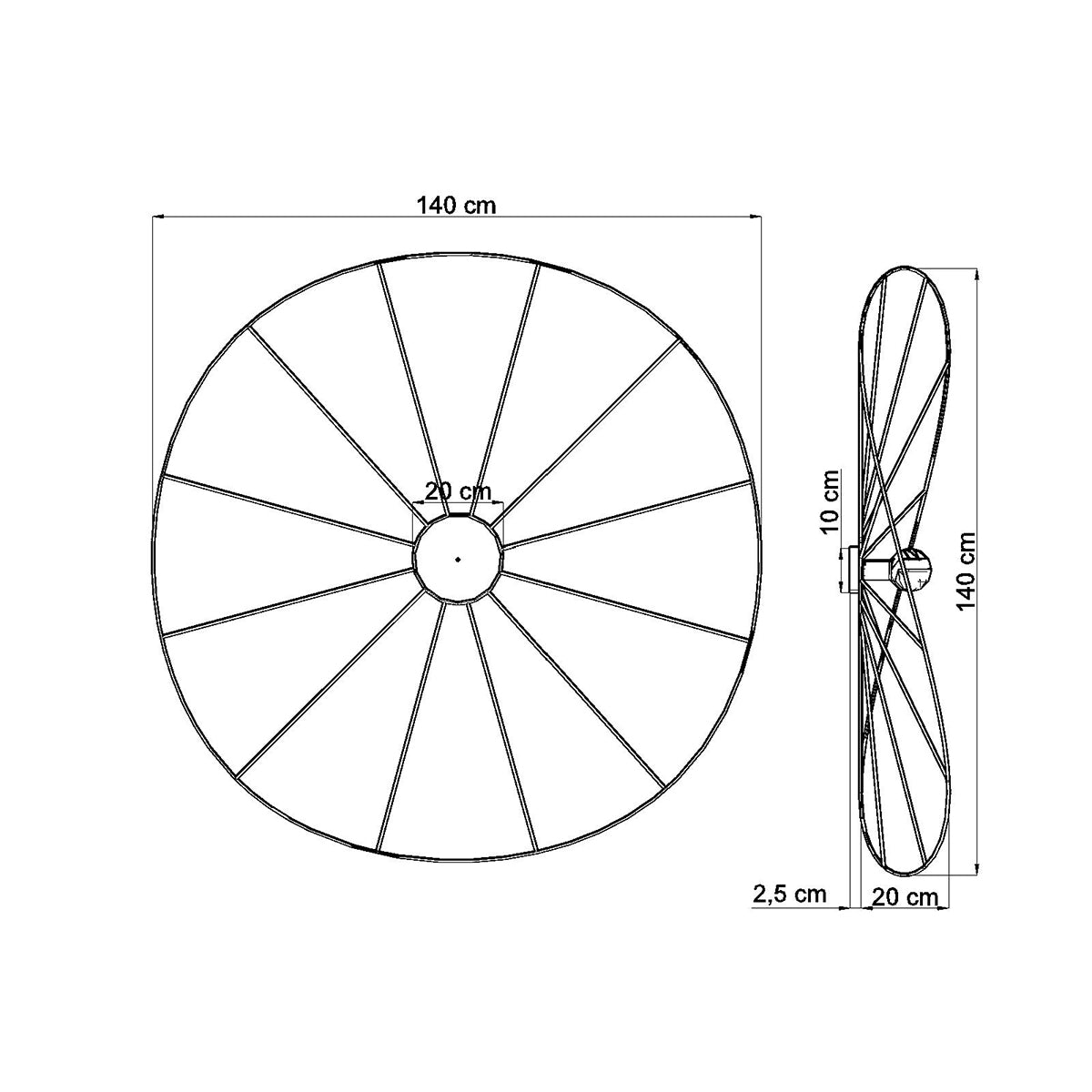 Applique / Plafonnier Modulable Circulaire 140 cm