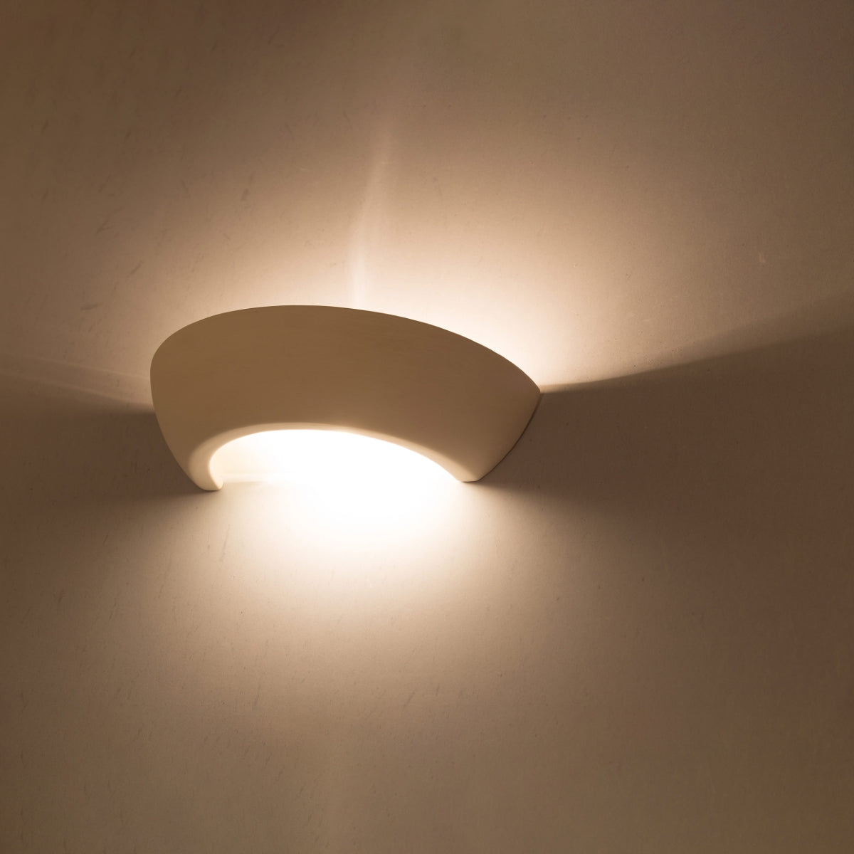 Ceramic Half Bowl Wall Light