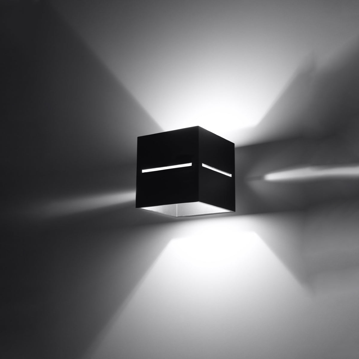 Black Open Cube Wall Light