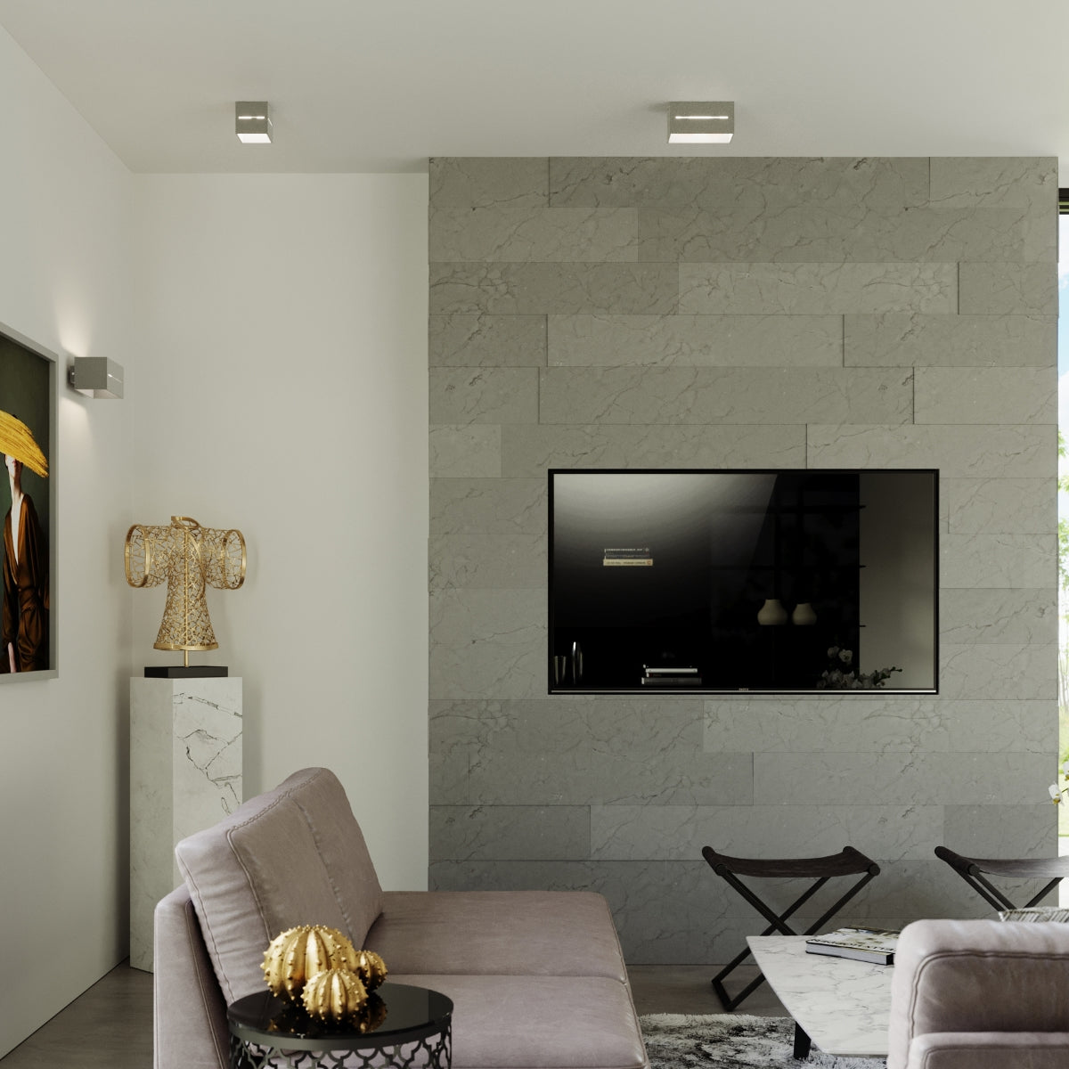 Open Cube Wall Light Grey