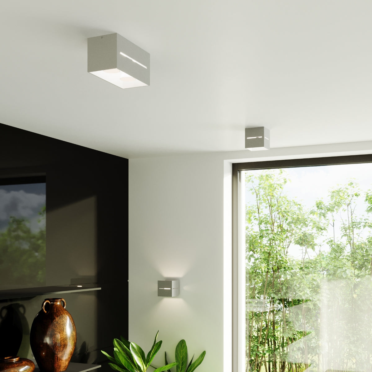 Open Cube Wall Light Grey