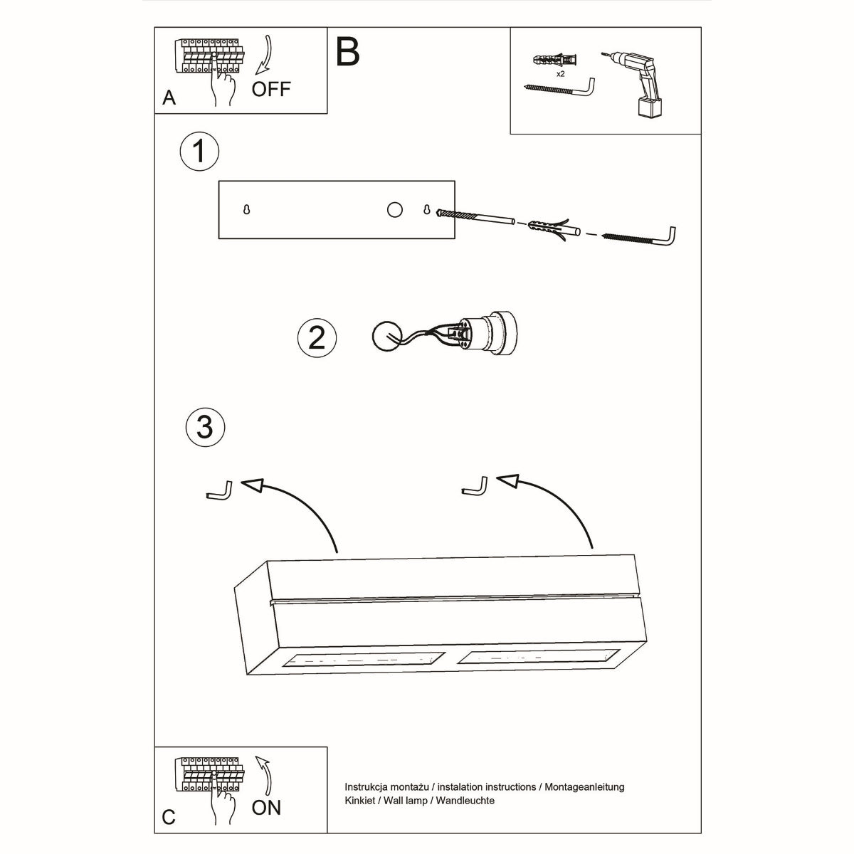 Horizontal Block Ceramic Line Wall Light