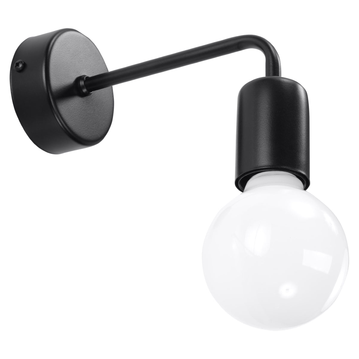 Minimalist Black Steel Hook Wall Light