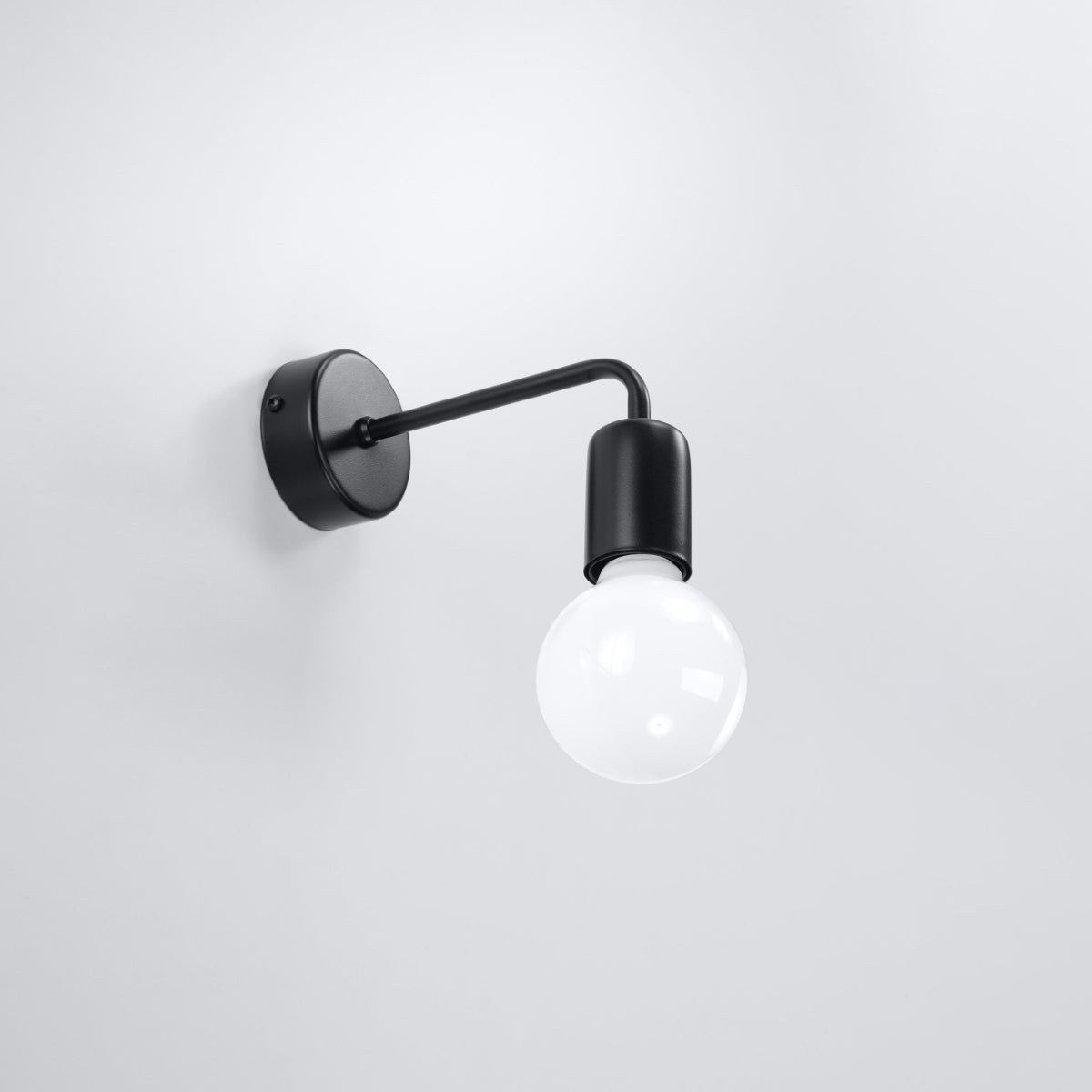 Minimalist Black Steel Hook Wall Light