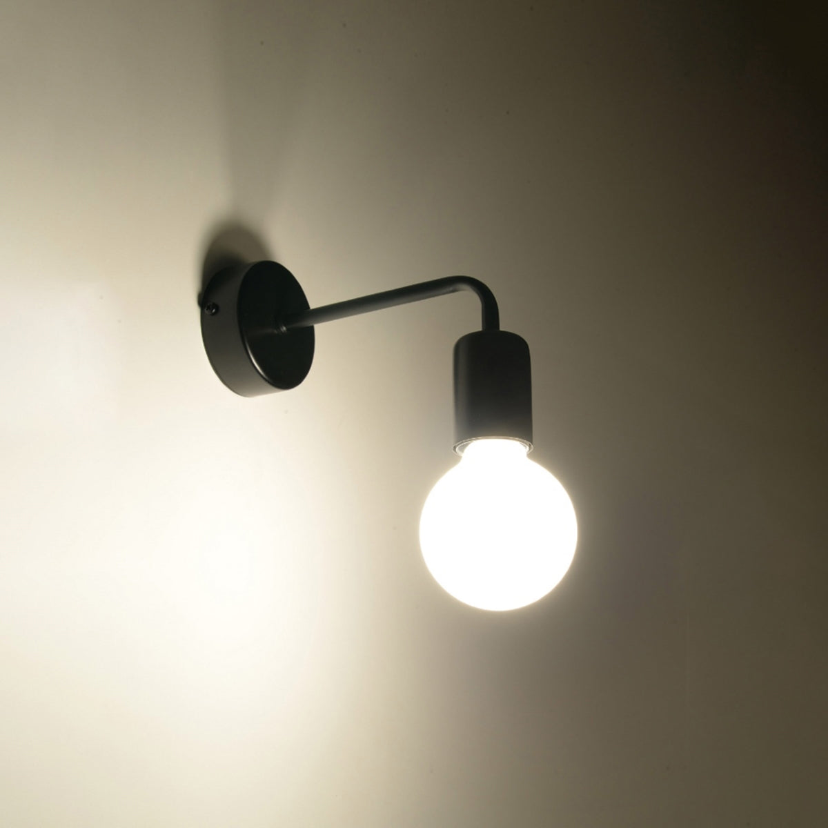 Minimalist Black Steel Hook Wall Light