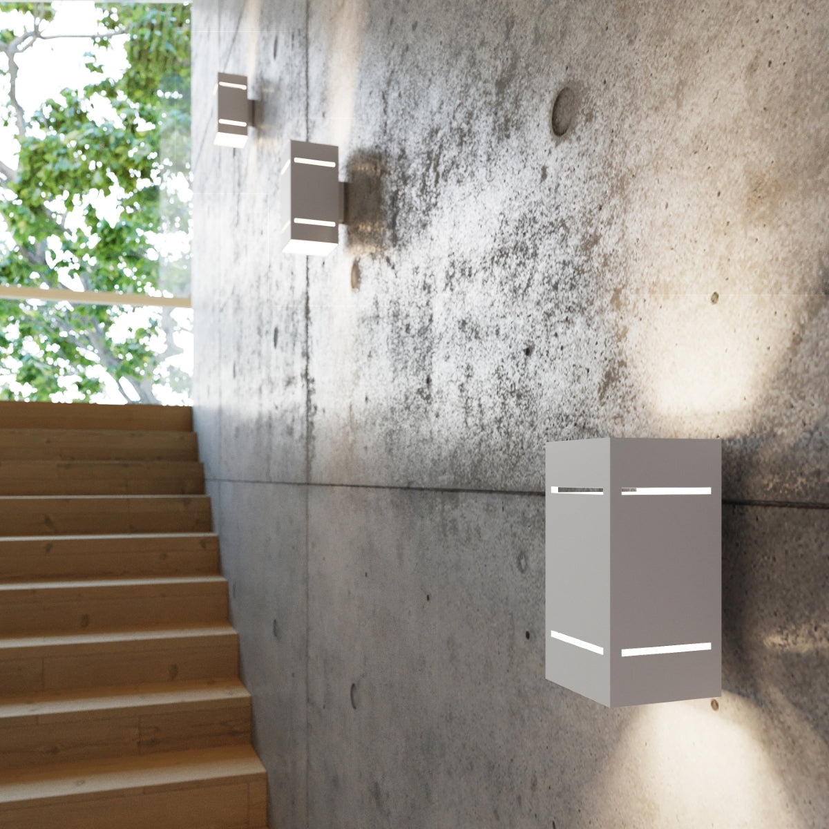 Minimalist Bloc Wall Light in White Aluminum