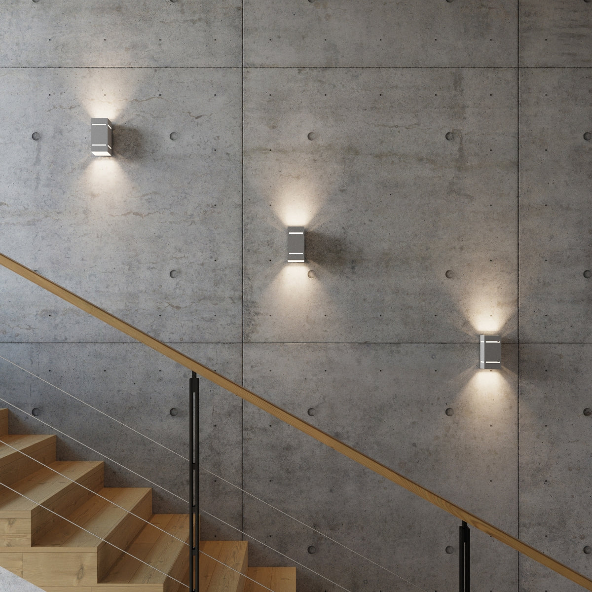 Minimalist Bloc Wall Light in Grey Aluminum