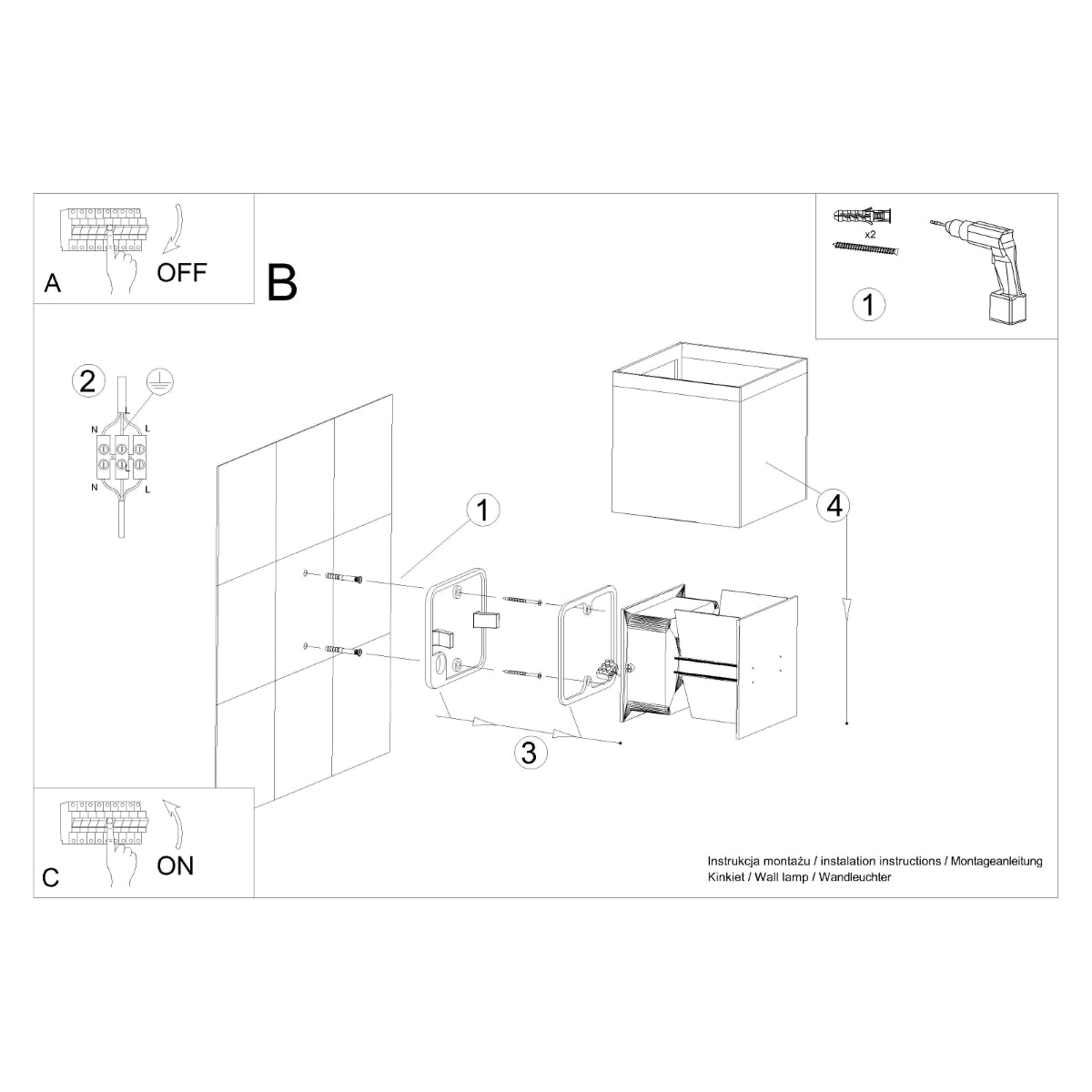 Applique LUCA noir LED IP54