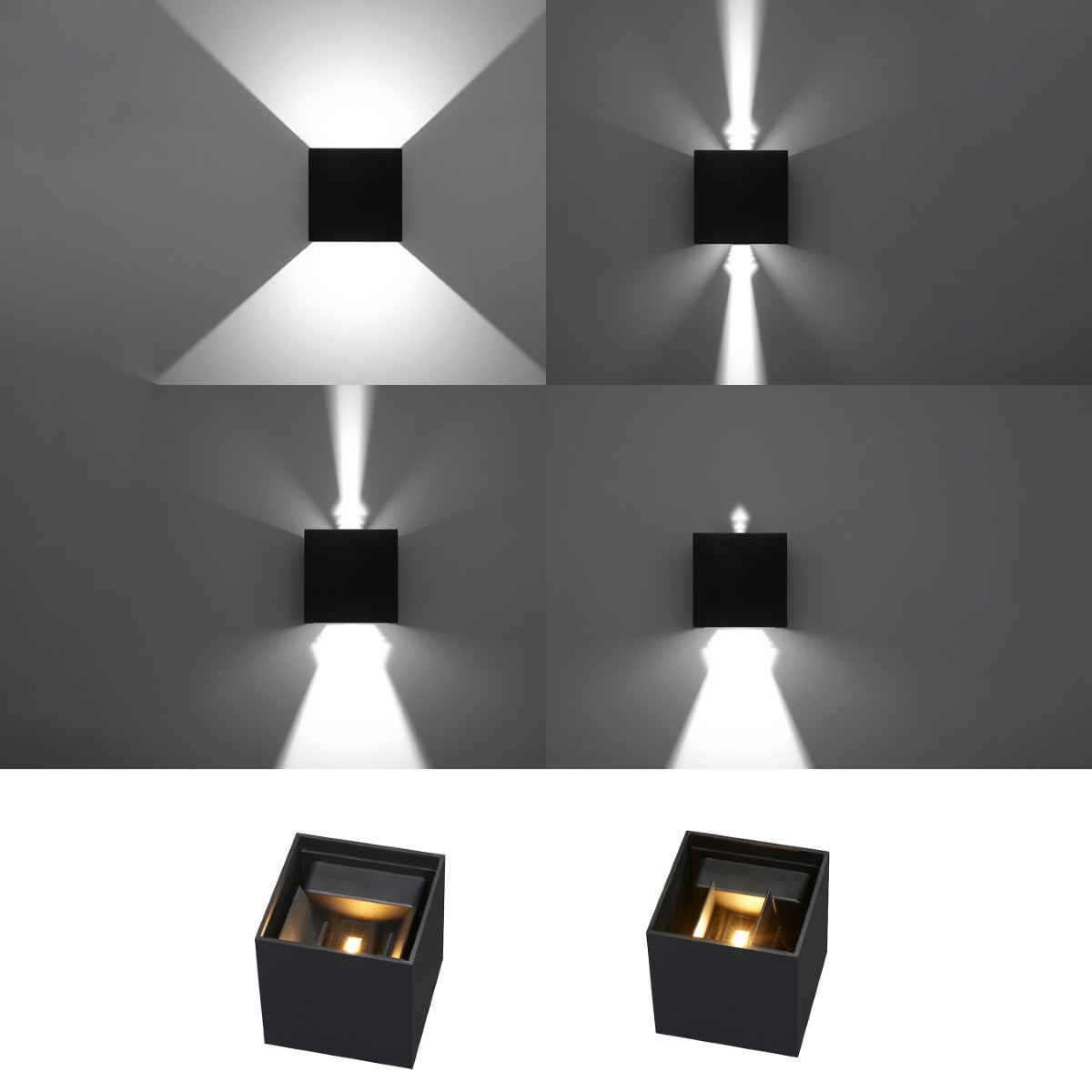 Applique LUCA noir LED IP54