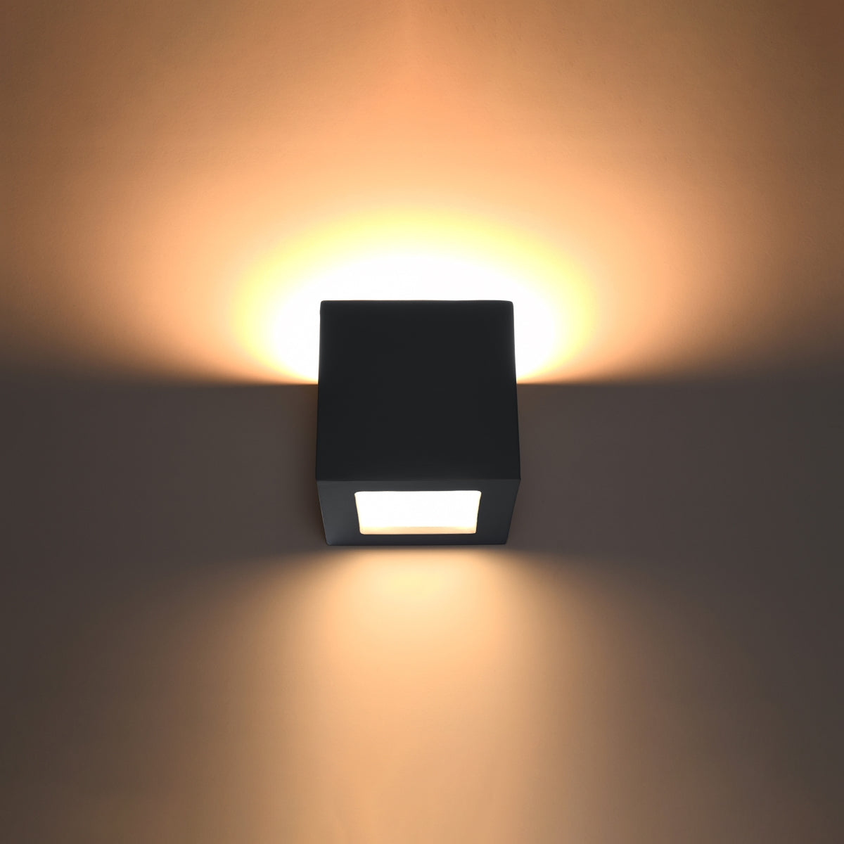 Black Ceramic Cube Wall Lamp