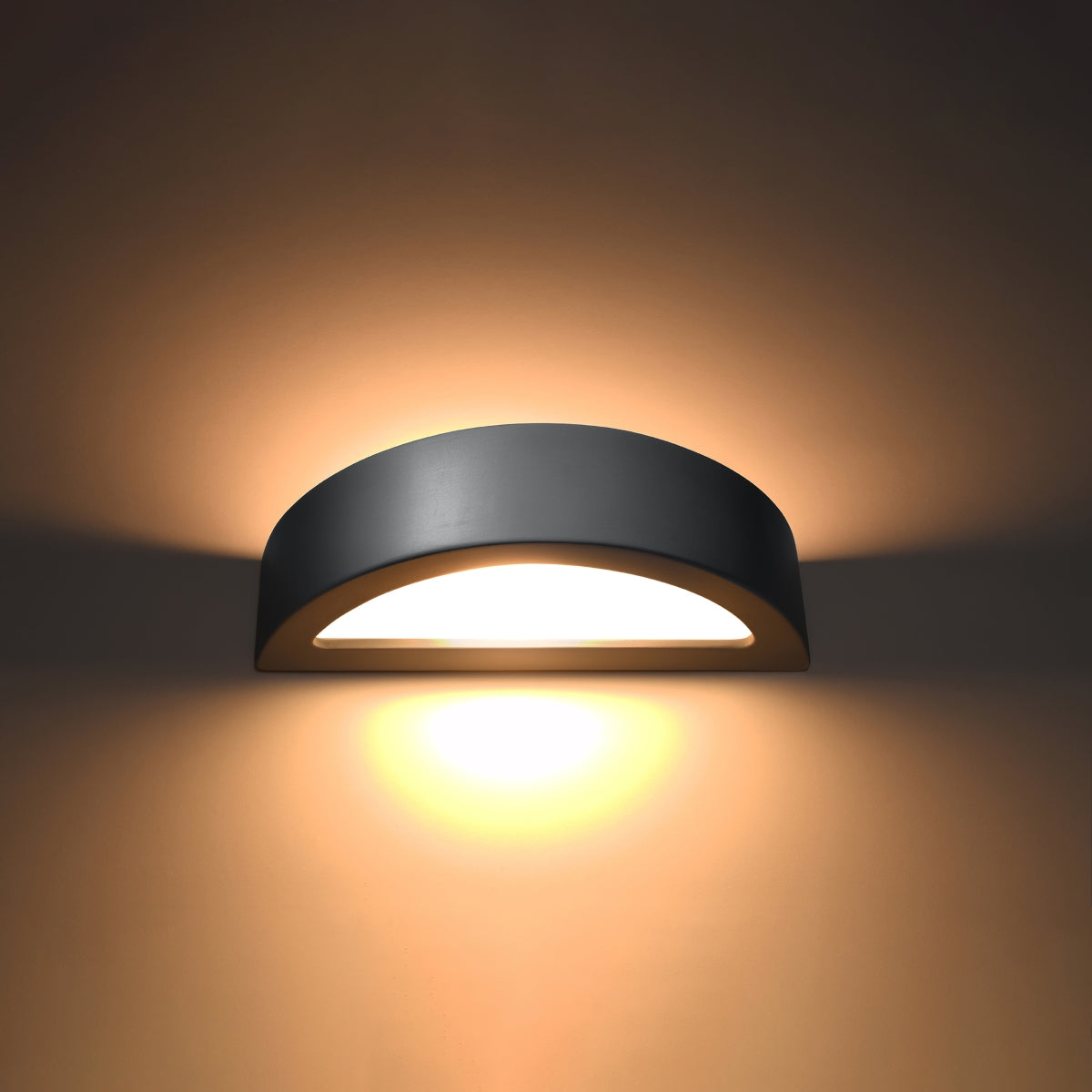 Grey Ceramic Wall Light Croissant