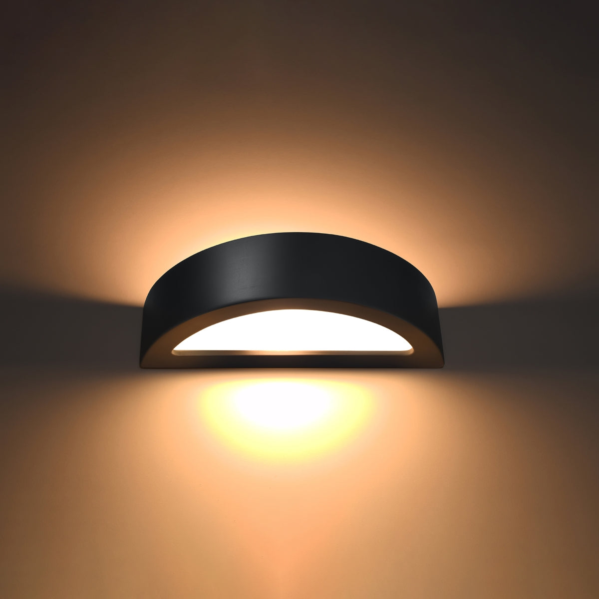 Black Ceramic Wall Light Croissant