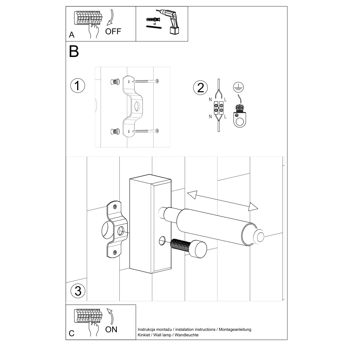 Applique Acier Réglable Minimaliste Blanc