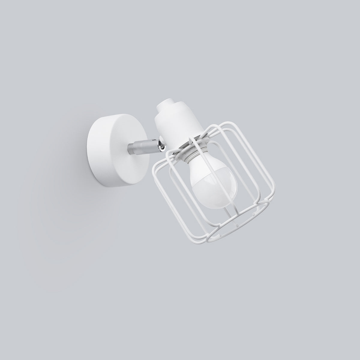 White LED Adjustable Cage Wall Light