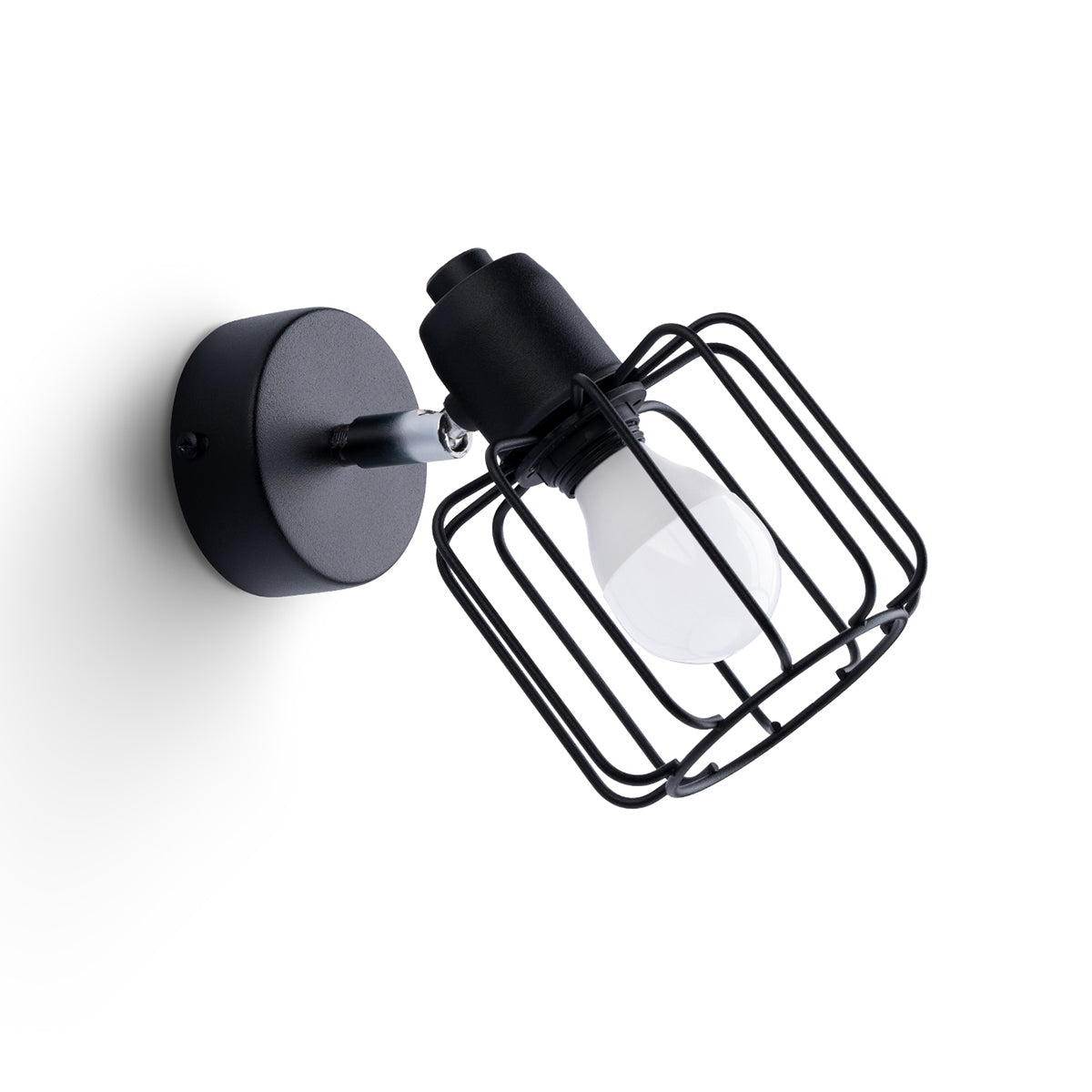 Adjustable LED Cage Wall Light Black