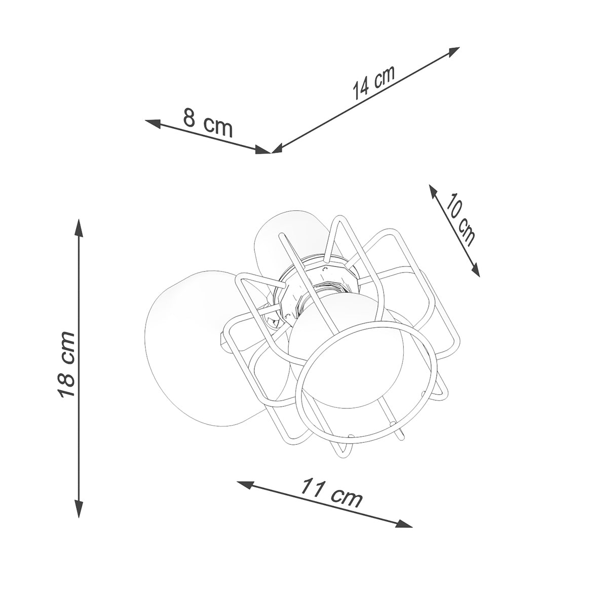 Adjustable LED Cage Wall Light Black