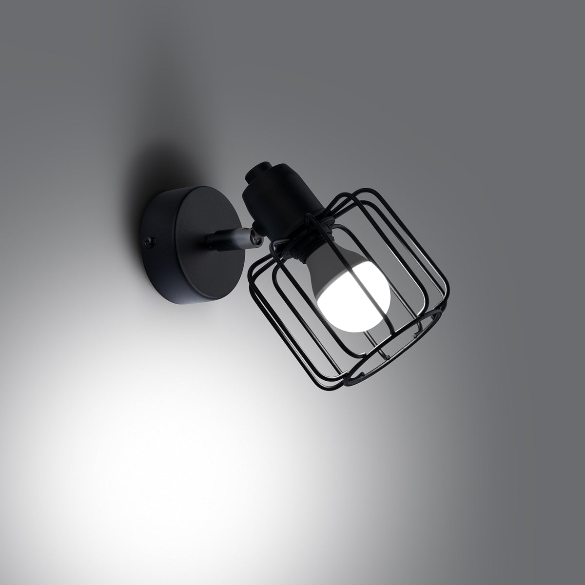 Adjustable LED Cage Wall Light Black