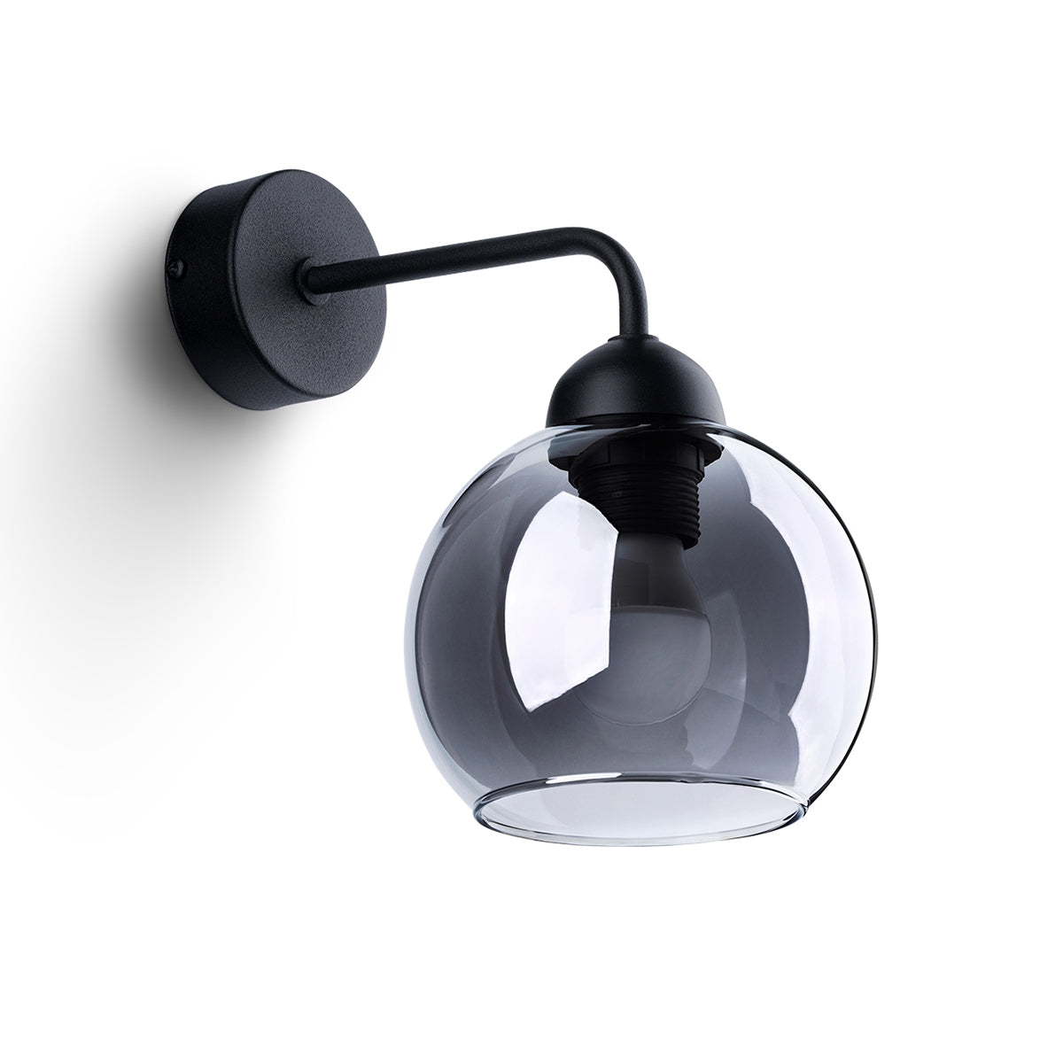 Black Smoked Glass Wall Bell Light