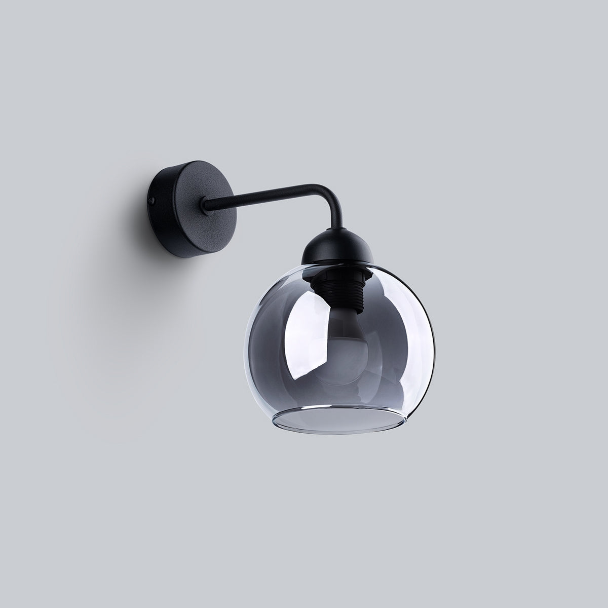 Black Smoked Glass Wall Bell Light