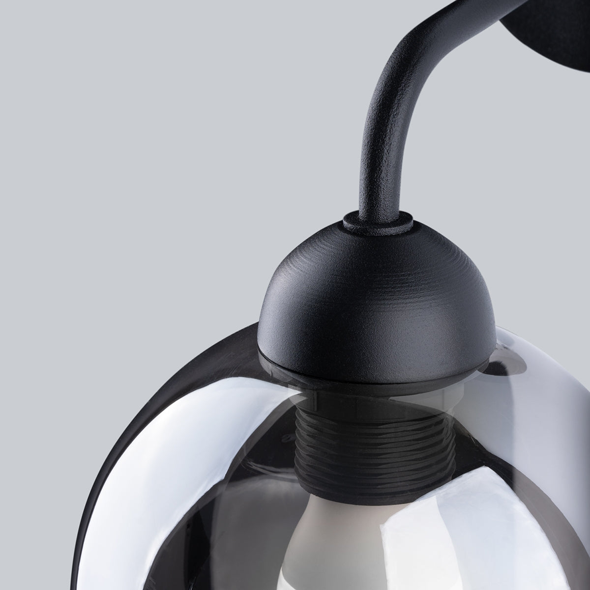 Black Smoked Glass Wall Bell Light