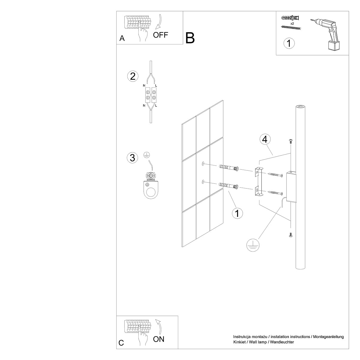 PASTELO 2 white wall light