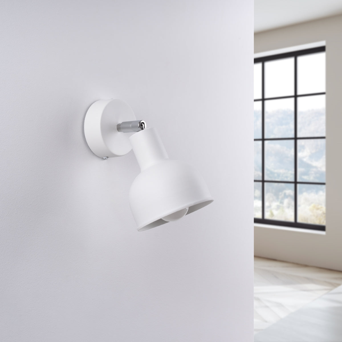 Elba White Adjustable Bell Wall Light