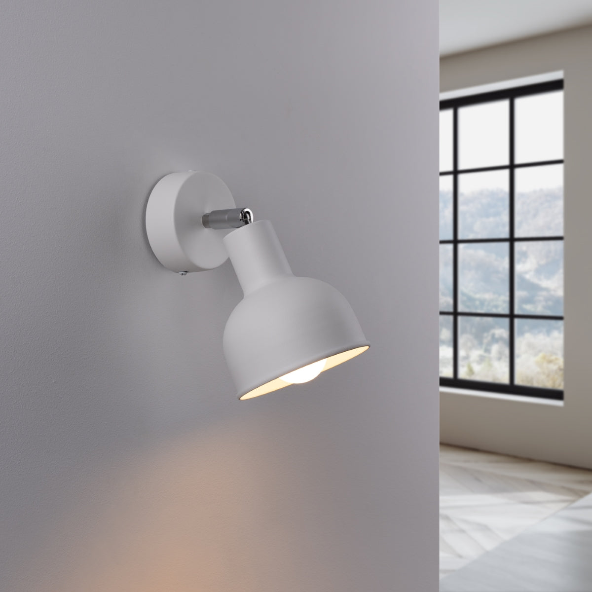 Elba White Adjustable Bell Wall Light