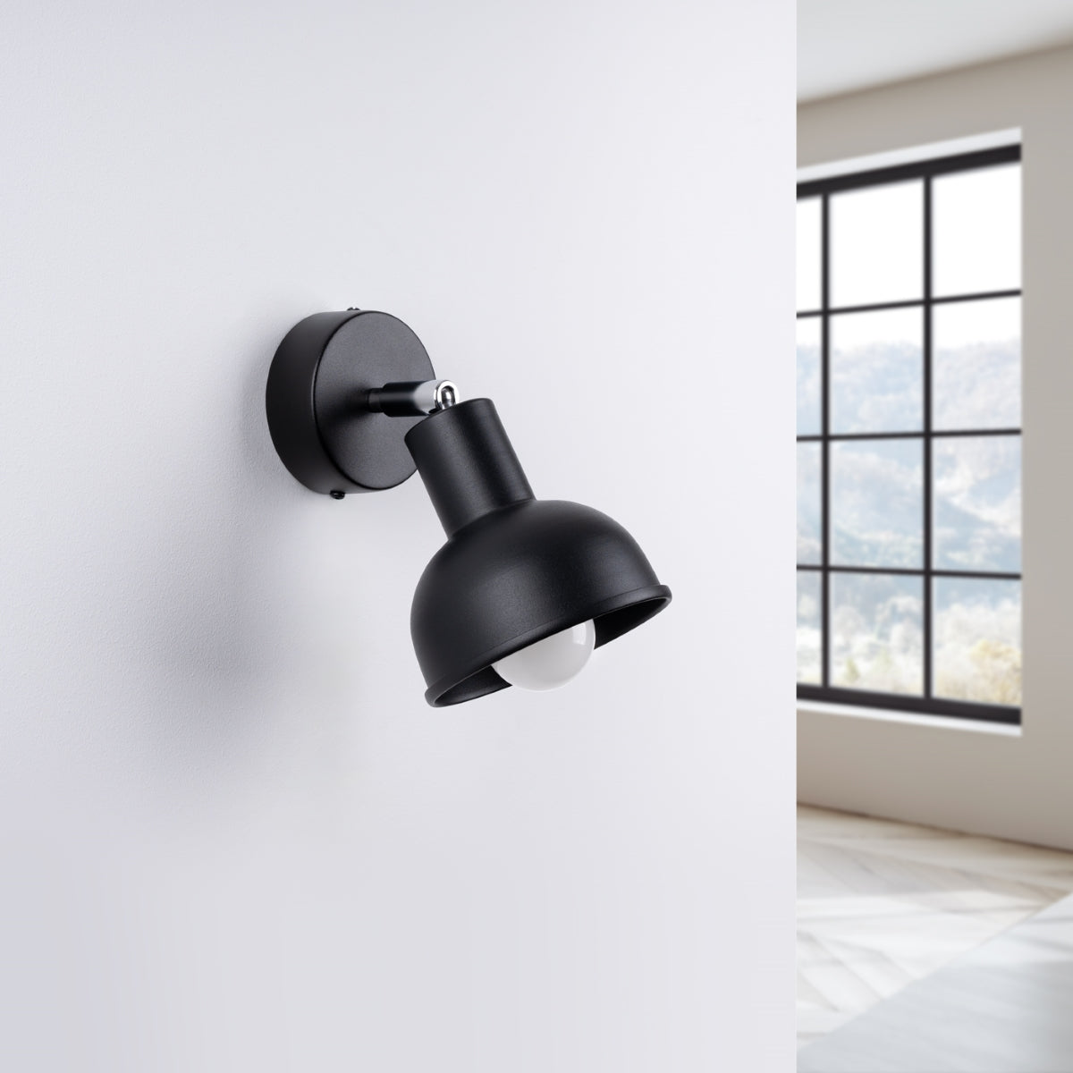 Elba Black Adjustable Bell Wall Light