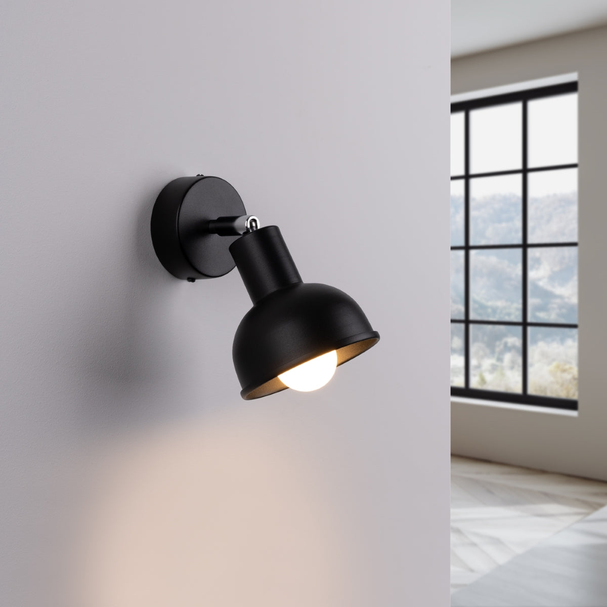 Elba Black Adjustable Bell Wall Light