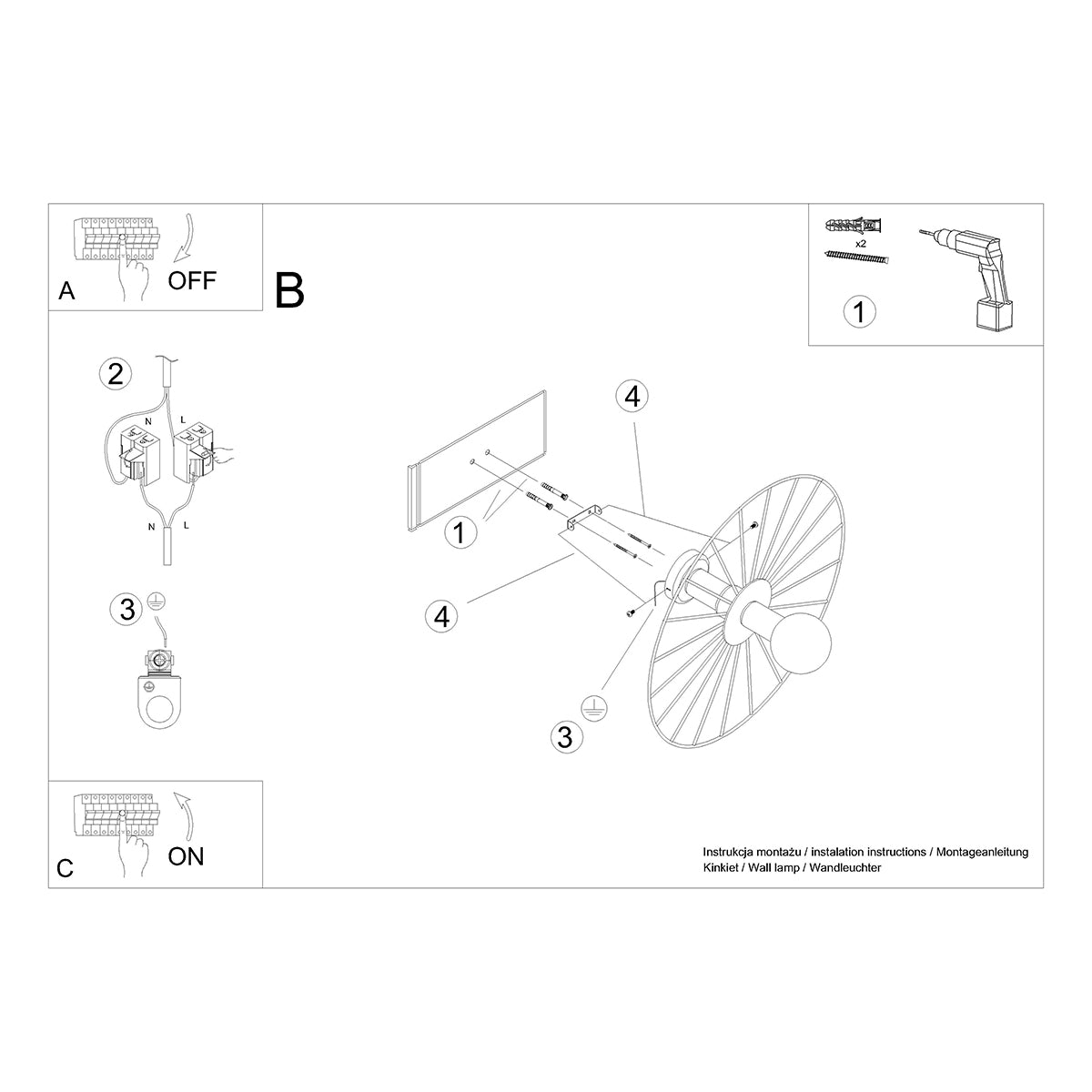 Modularer Kreisförmiger Wand- / Deckenleuchte 60 cm