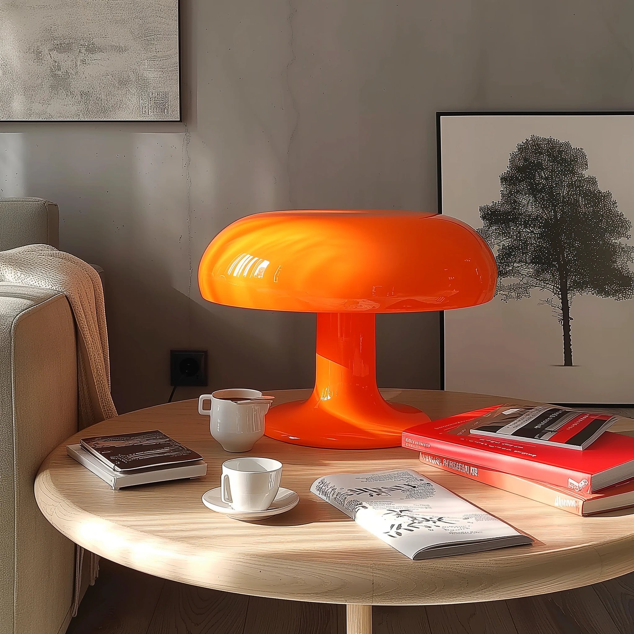 Lampe design danoise avec éclairage doux pour un intérieur scandinave élégant.