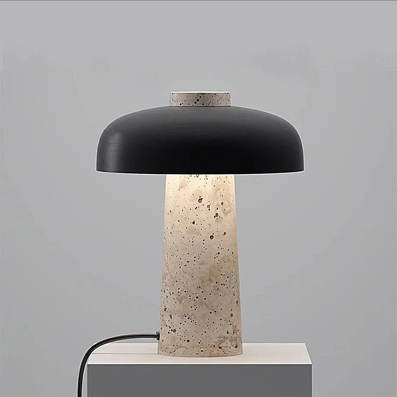 Lampe en Pierre de Travertin à Poser Champignon