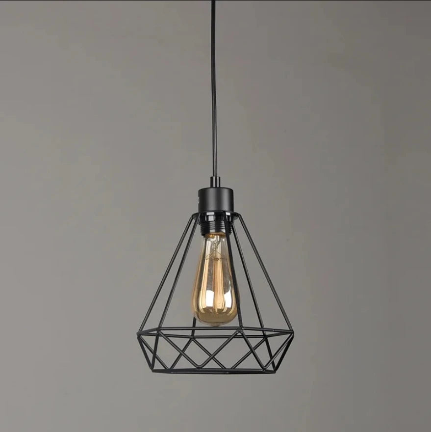 Lampe Suspendue en Fer Nordique Noir