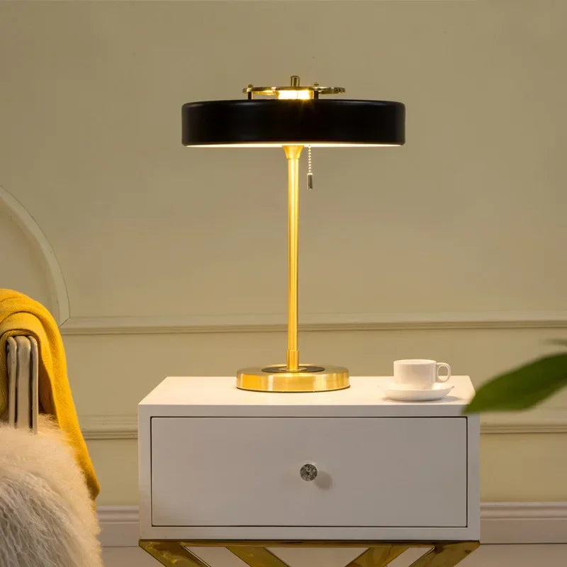 Lampe Doré de Table avec Tirette Moderne