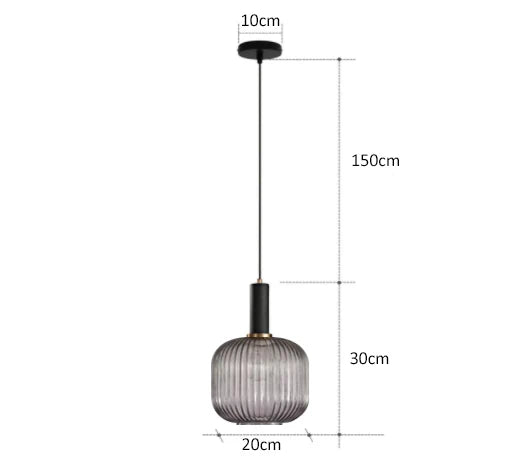 Lampe suspendue en verre multicolore, design rétro chic pour sublimer l'éclairage de votre salle à manger.