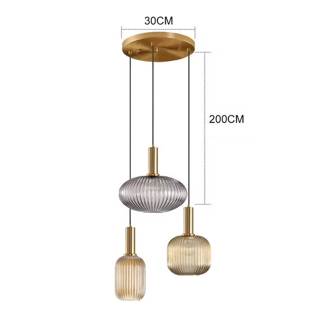 Suspension LED en verre au style rétro, une décoration murale lumineuse pour un intérieur tendance.